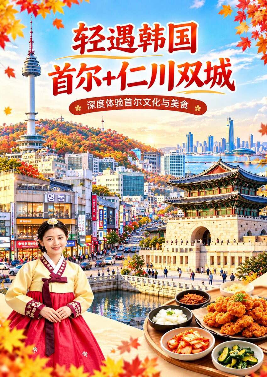 首尔+仁川双城5天4晚(广州往返)OZ