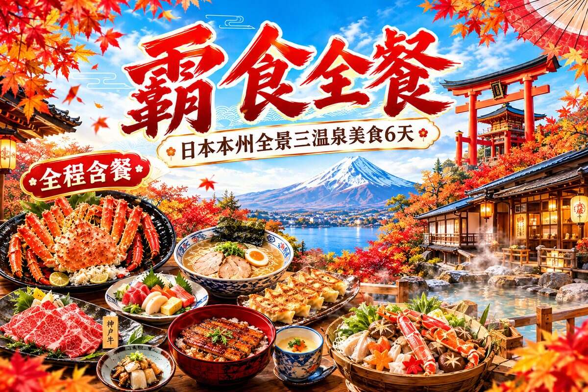 日本本州全景三温泉6天（广州阪东）
